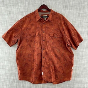 Cabelas Outdoor Short Sleeve Button down Vented shirt Men's 2XL 8707/b